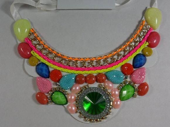 MAXI COLAR DE PEDRAS VARIADAS STRASS