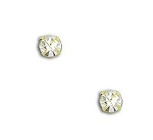 Brinco solitário folheado a ouro 18k. com pedra cravejada st