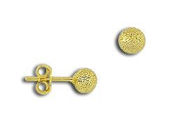 brinco bolinha (5mm) craquelado folheado a ouro 18k.