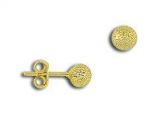 brinco bolinha (5mm) craquelado folheado a ouro 18k.