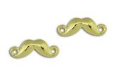Brinco bigode mustache folheado a ouro 18k.